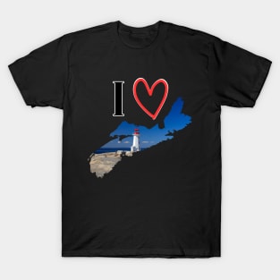 I Love Nova Scotia with Peggy's Cove Lighthouse T-Shirt